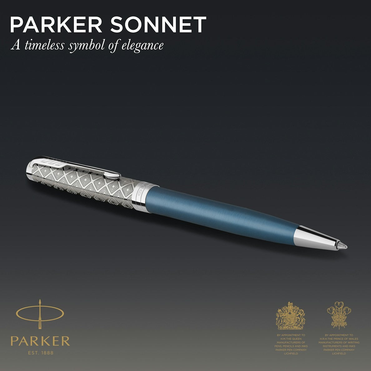 Parker Sonnet Premium Metal Blue CT Ball Point Pen M.Black GB