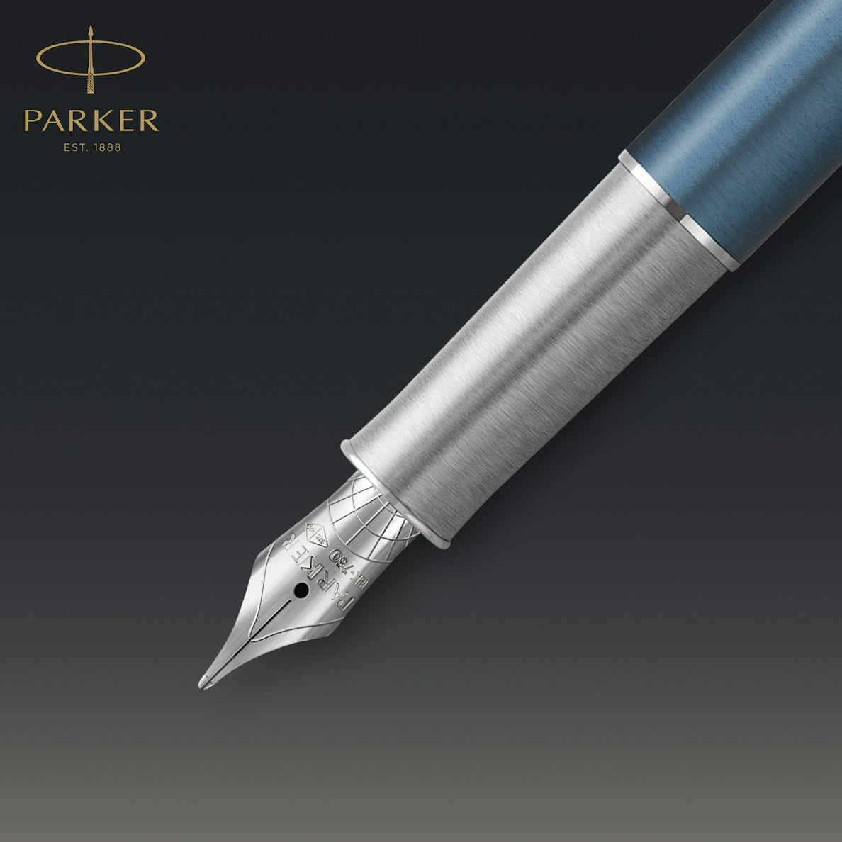 Parker Sonnet Premium Metal Blue CT Fountain Pen-18K F GB