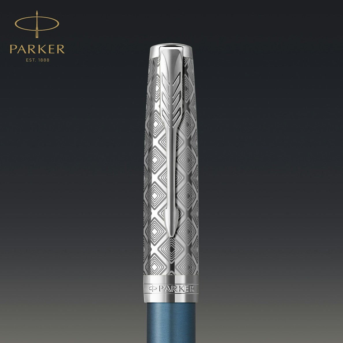 Parker Sonnet Premium Metal Blue CT Fountain Pen-18K F GB