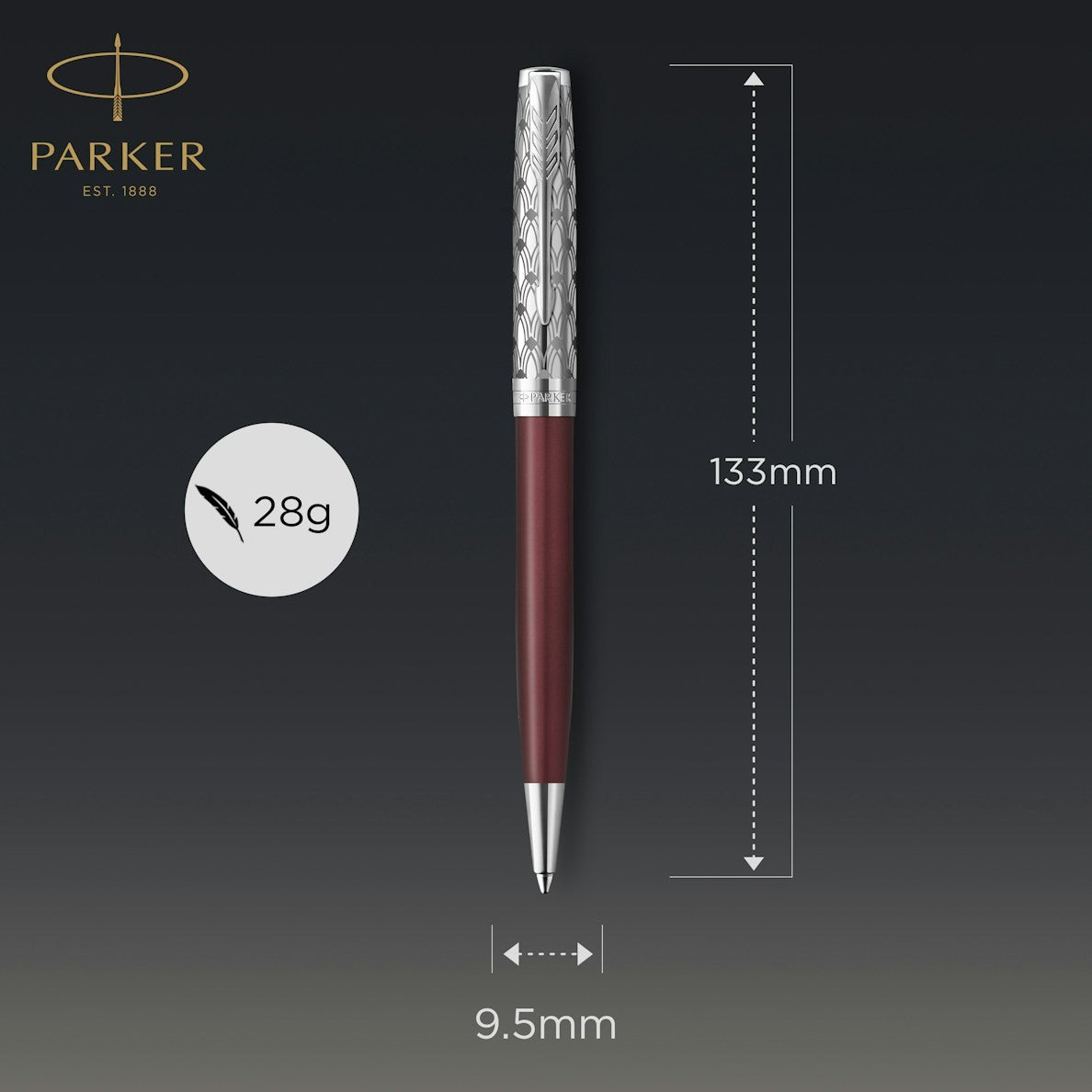 Parker Sonnet Premium Metal Red CT Ball Point Pen M.Black GB