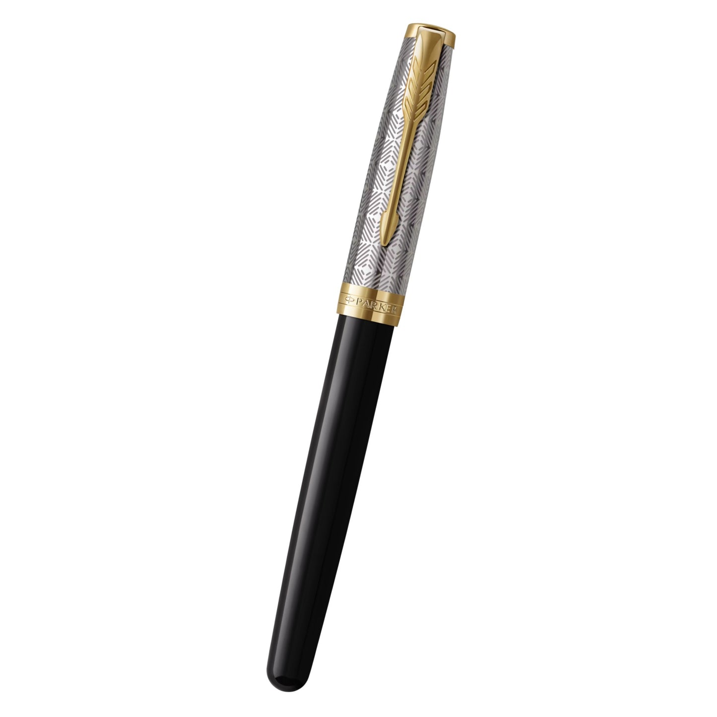 Parker Sonnet Premium Metal Black GT Fountain Pen-18K F GB