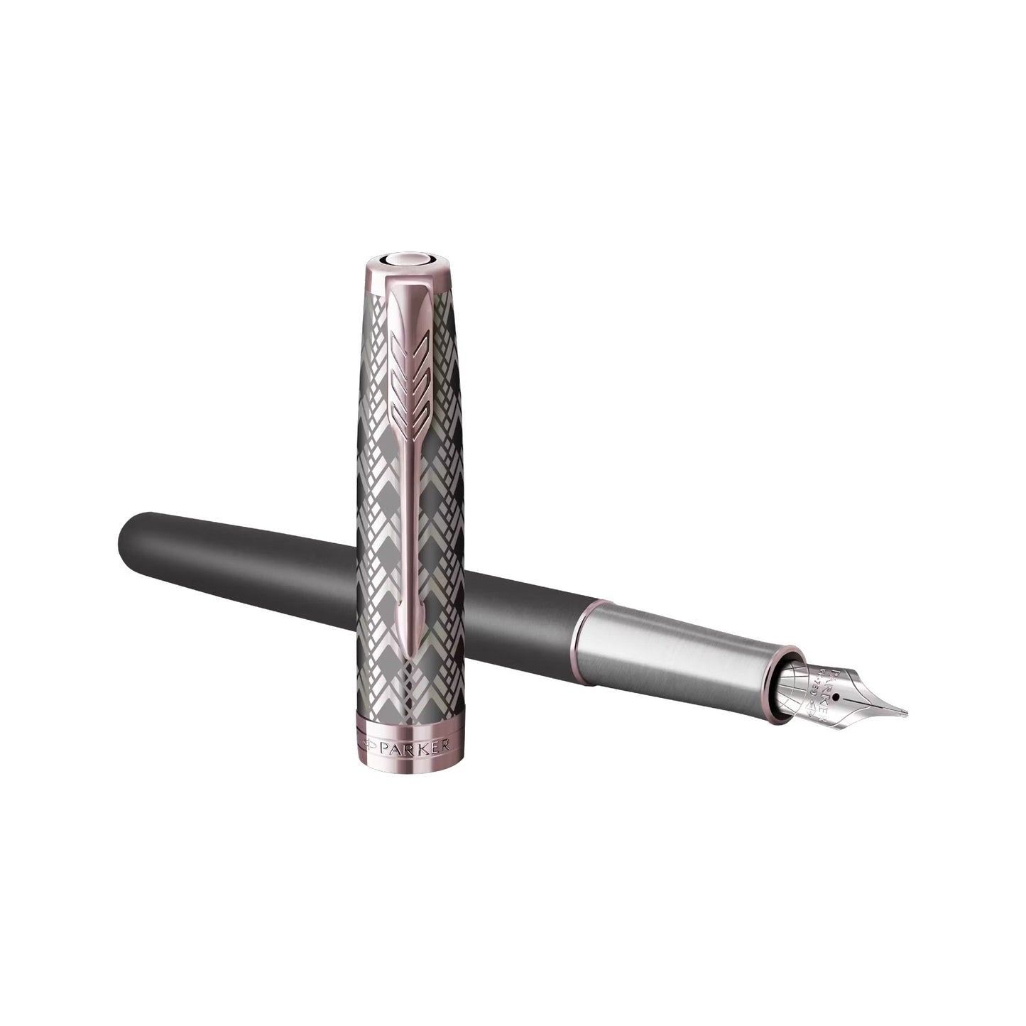 Parker Sonnet Premium Metal Grey PGT Fountain Pen-18K F GB