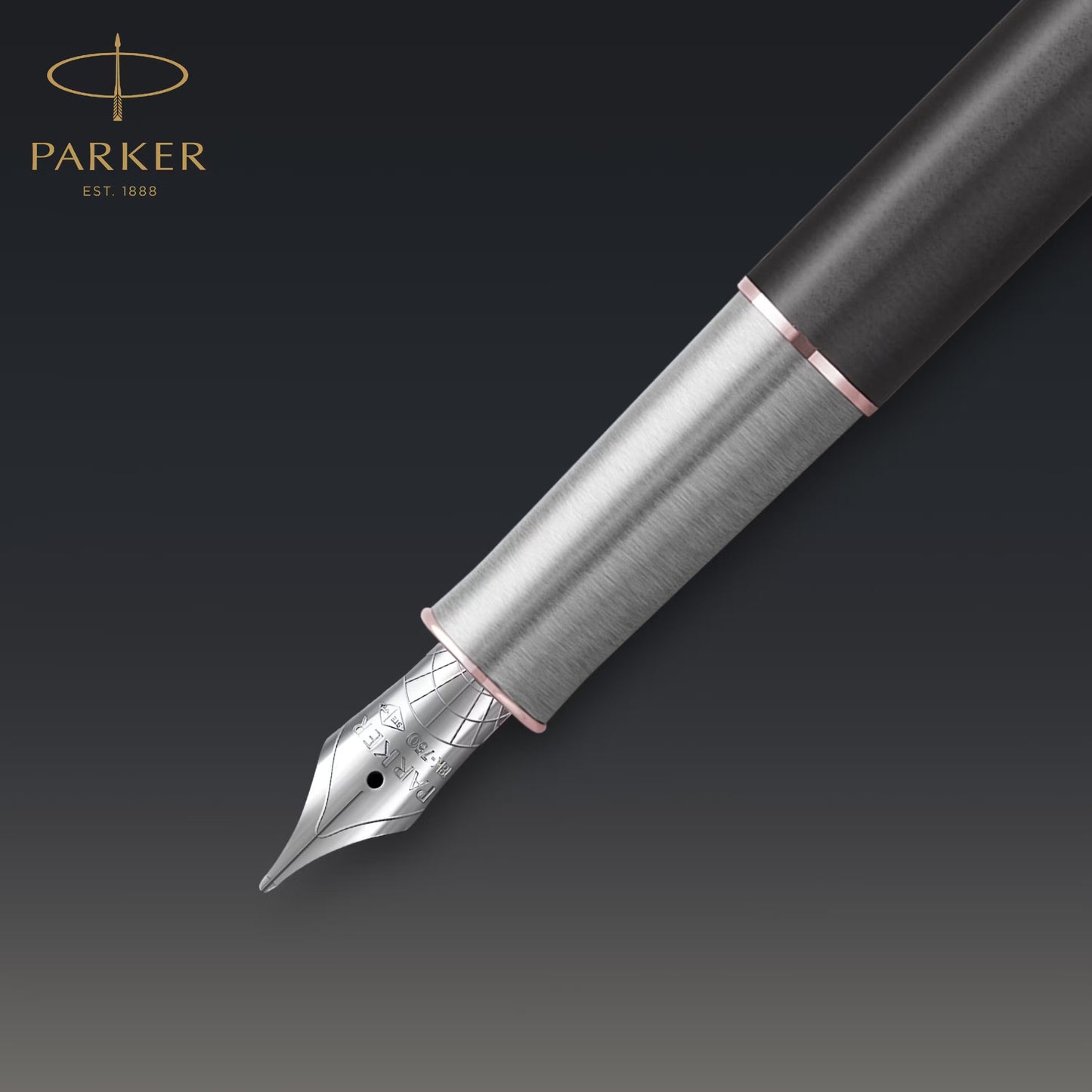 Parker Sonnet Premium Metal Grey PGT Fountain Pen-18K F GB