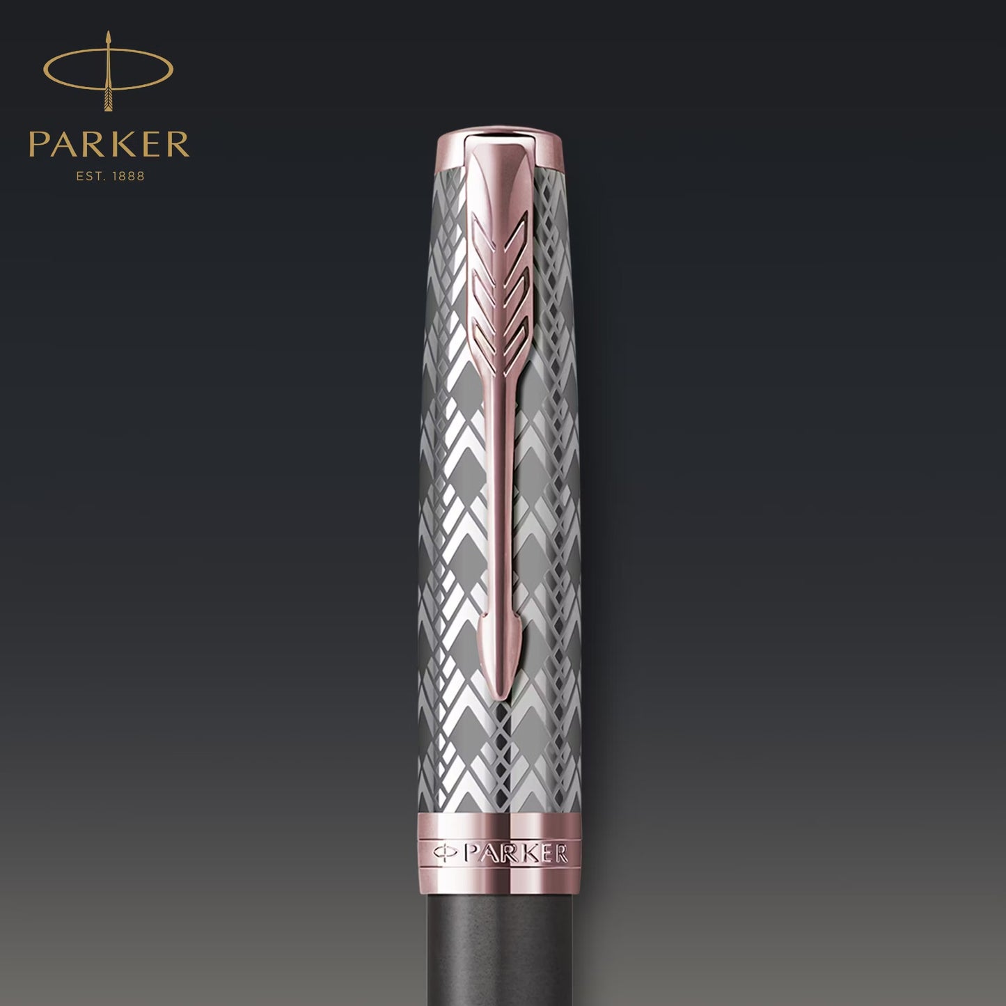 Parker Sonnet Premium Metal Grey PGT Fountain Pen-18K F GB