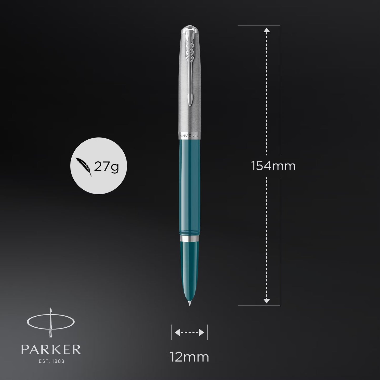 Parker 51 Teal CT Fountain Pen F GB