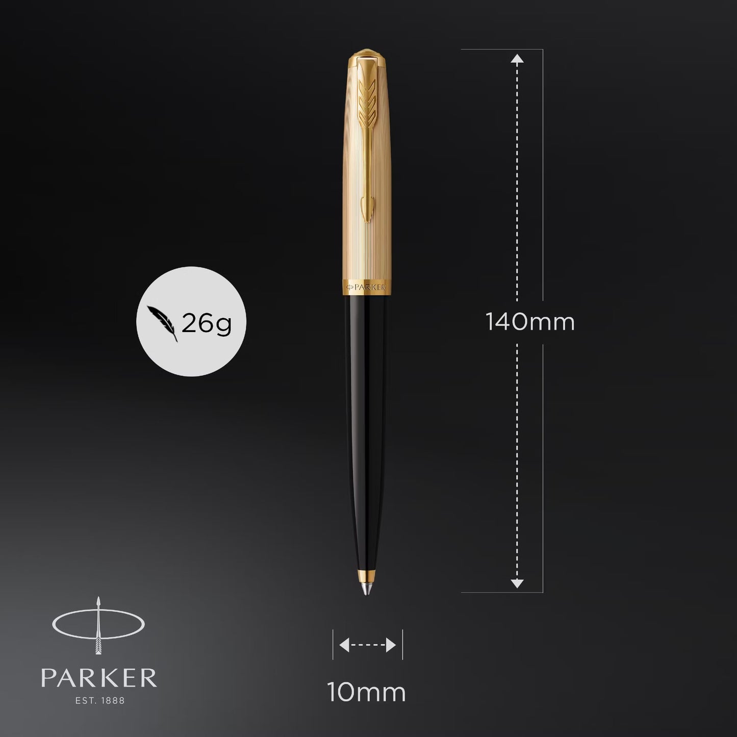 Parker 51 DLX Black GT Ball Point Pen M.Black GB
