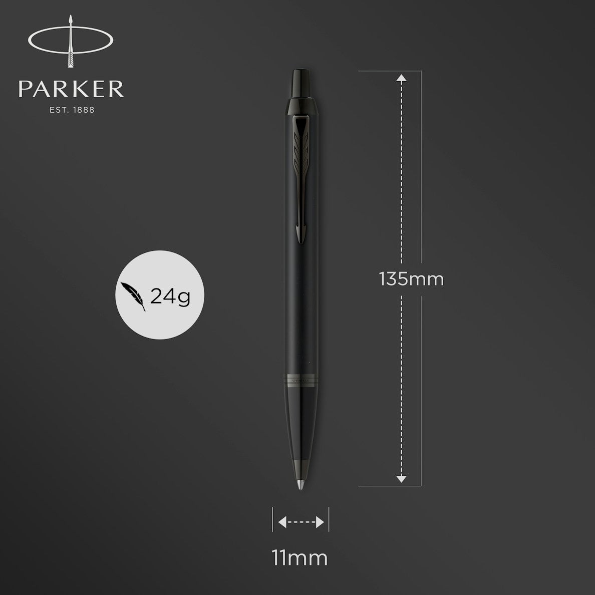 Parker IM Core MBlack BT Ball Point Pen M.Blue GB