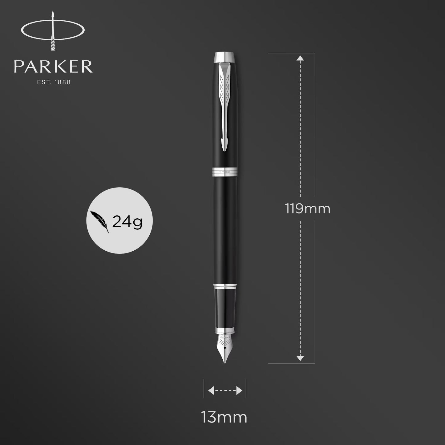 Parker IM Core MBlack CT Fountain Pen M GB
