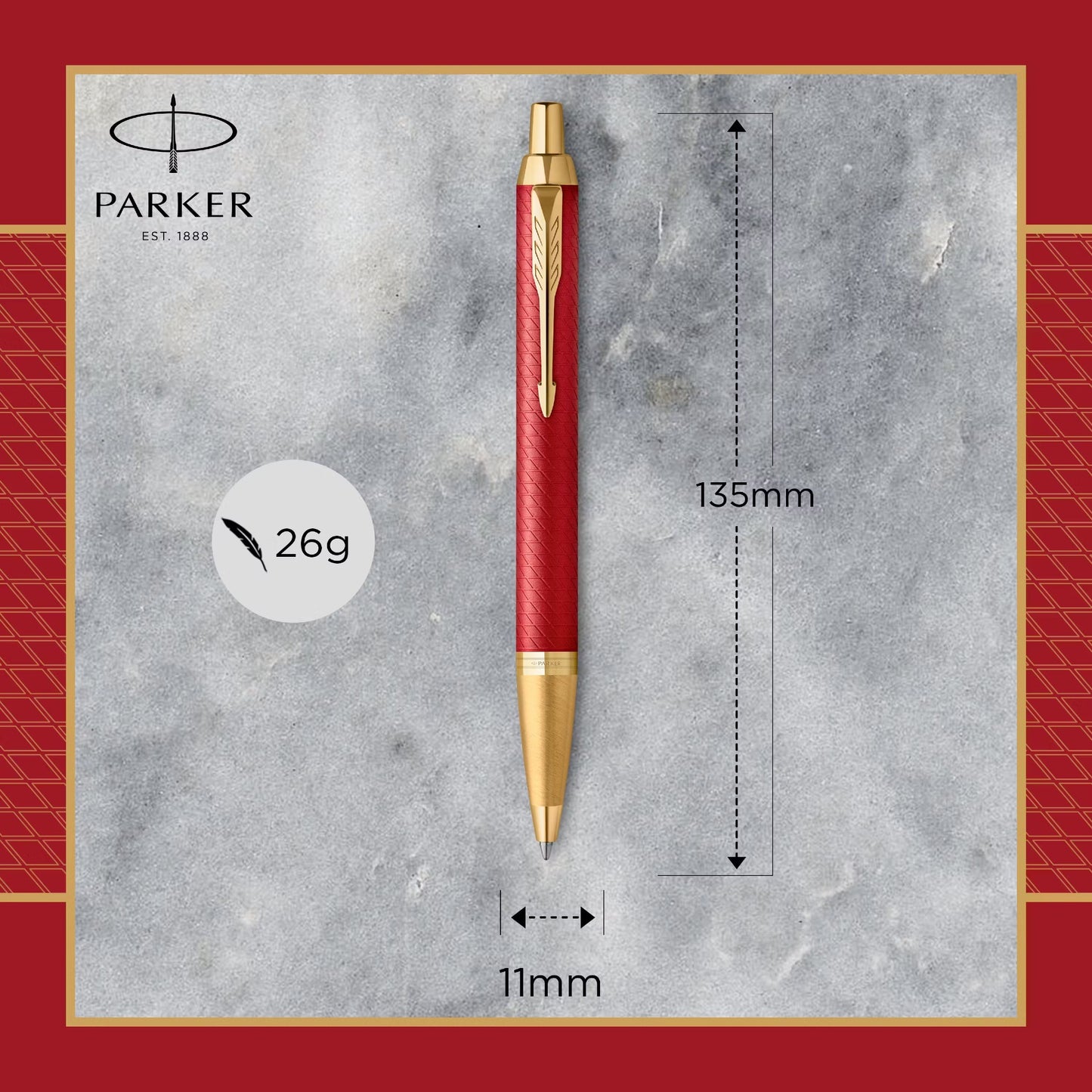 Parker IM Premium Red GT Ball Point Pen M.Blue GB