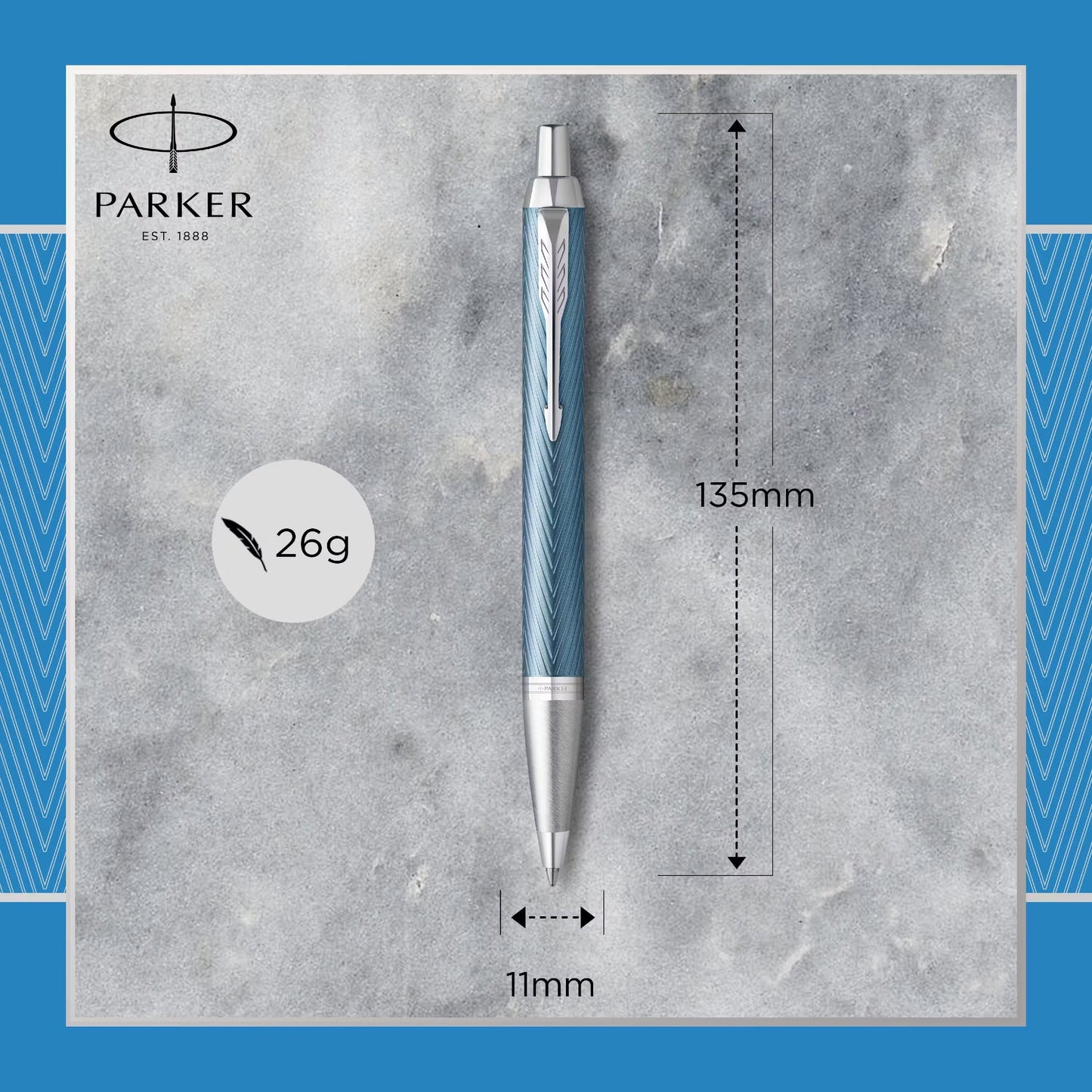 Parker IM Premium BL Grey CT Ball Point Pen M.Blue GB