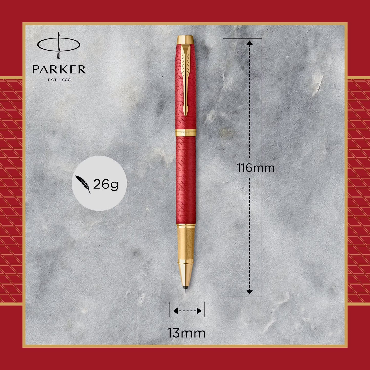 Parker IM Premium Red GT Roller Ball F.Black GB