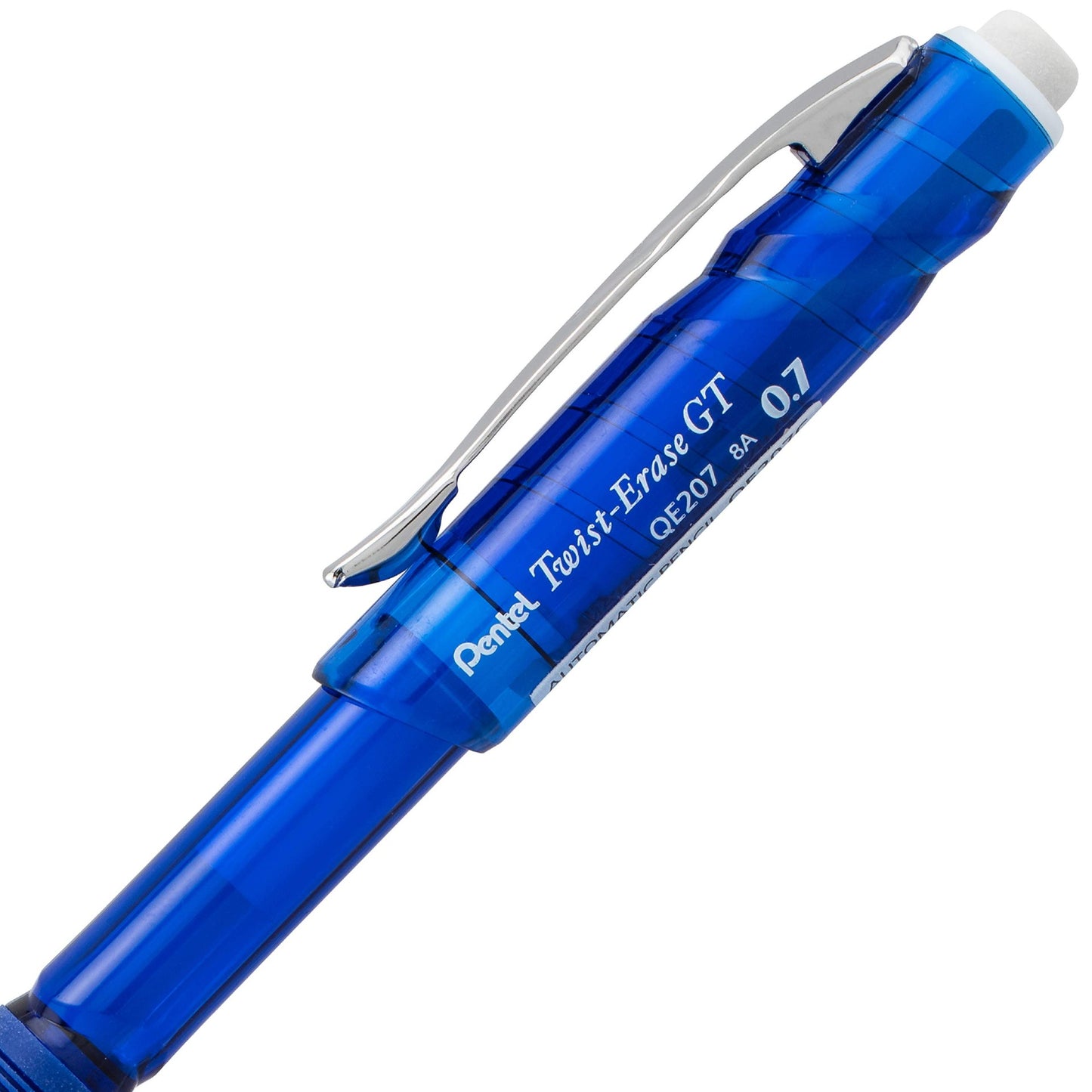 Pentel QE207C Twist-Erase GT (0.7mm) Mechanical Pencil Transparent Blue
