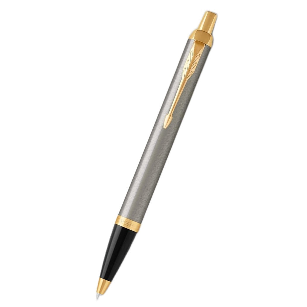 Parker IM Ballpoint Pen, Brushed Metal with Medium Point Blue Ink Refill (1975559)