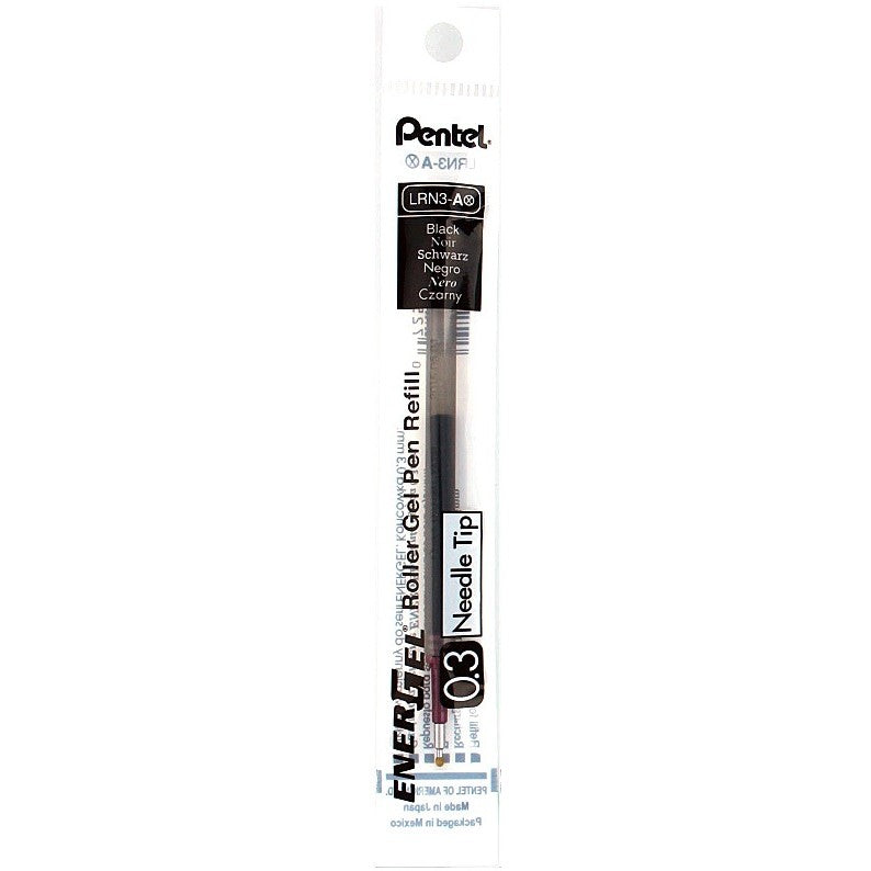 Pentel EnerGel Refill 0.3mm needle tip EF, Black