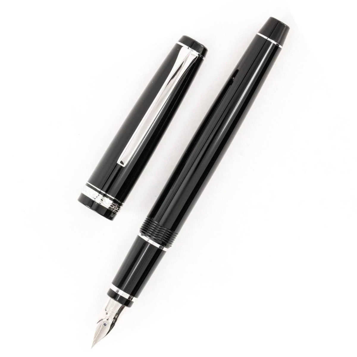 Namiki Falcon Fountain Pen, Black, Rhodium Accents, Soft Extra Fine Nib (60740)
