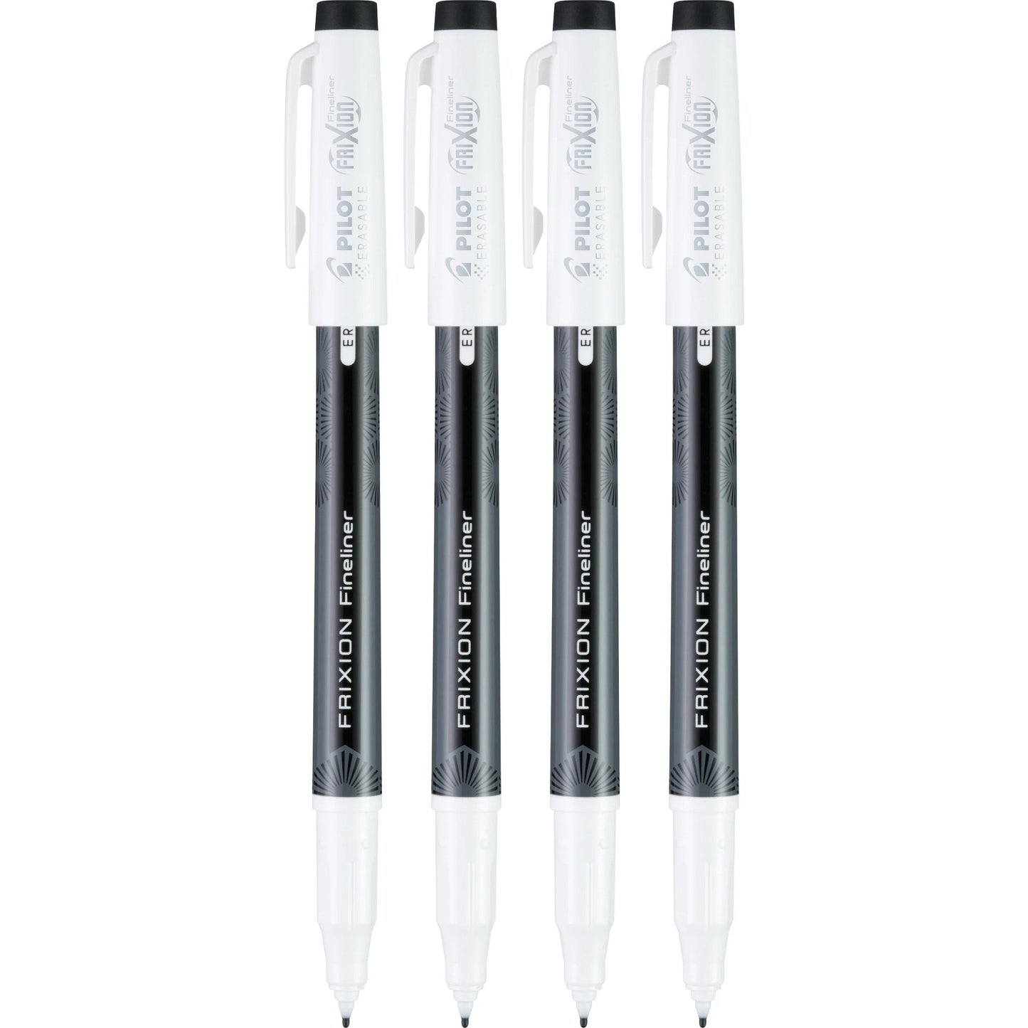12461 Pilot Frixion Fineliner Erasable Marker Pen, Fine 0.6Mm, Black, Pack Of 4