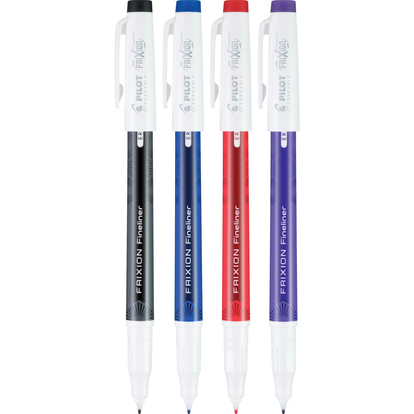 12478 Pilot Frixion Fineliner Erasable Marker Pens, Fine 0.6Mm, Pack Of 4 Colors