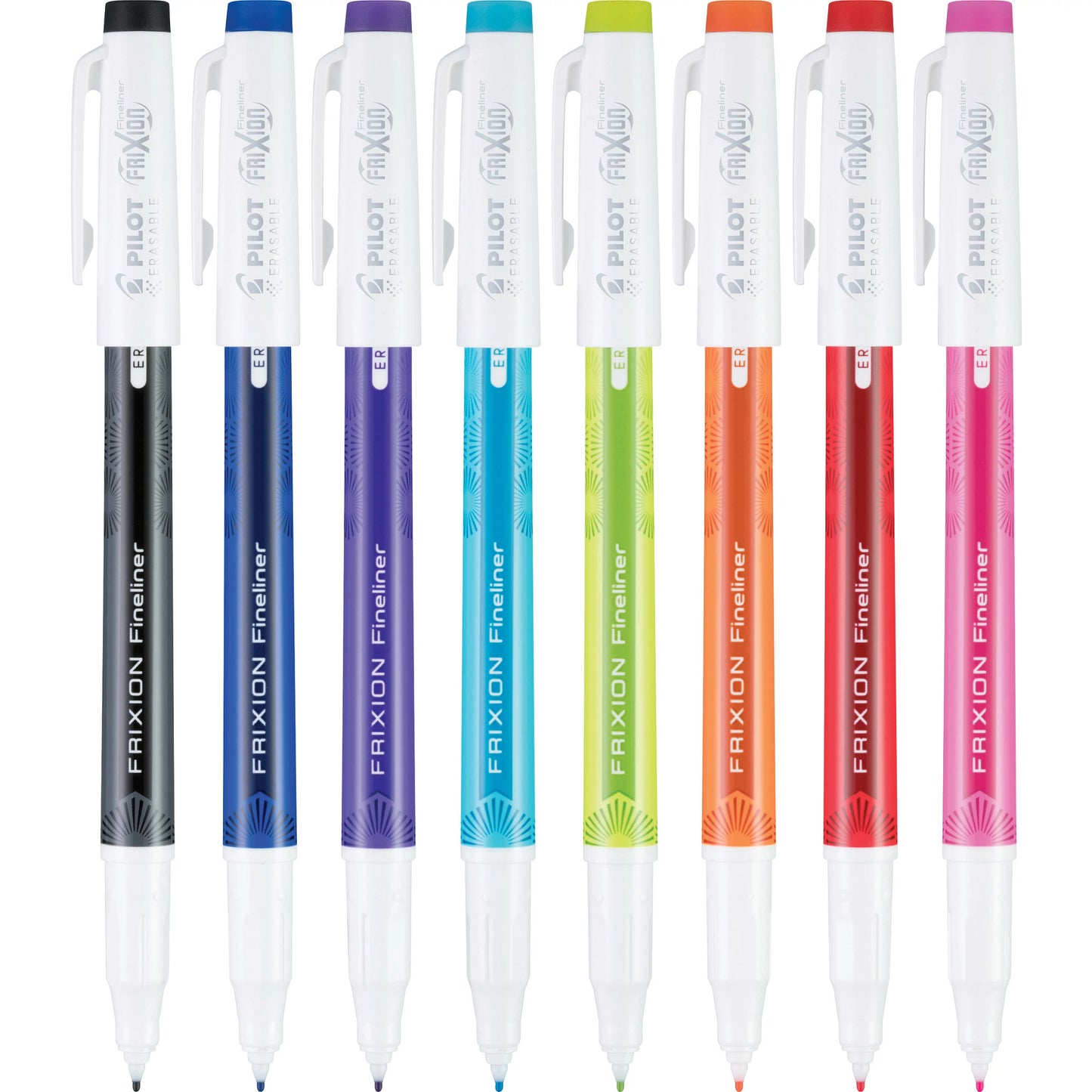 12484 Pilot Frixion Fineliner Erasable Marker Pen, Fine 0.6Mm, Pack Of 8 Colors