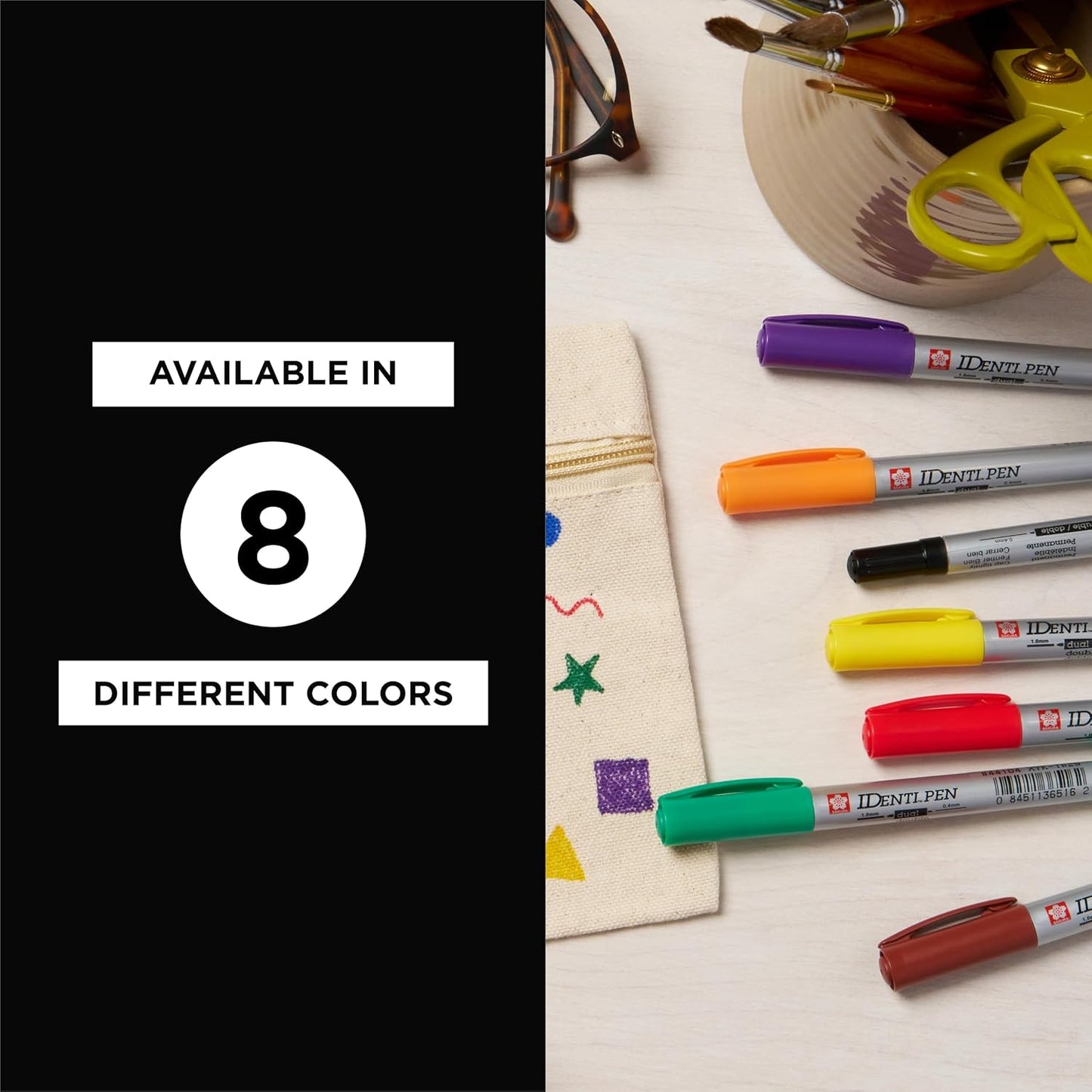 Sakura Identi-Pen Dual Tip Permanent Marker, Pack of 8