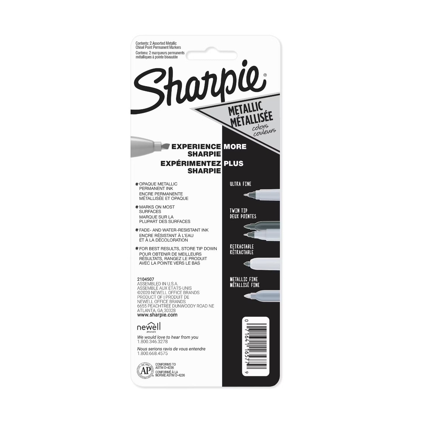 Sharpie 38262PP Chisel Tip Black, 2pk