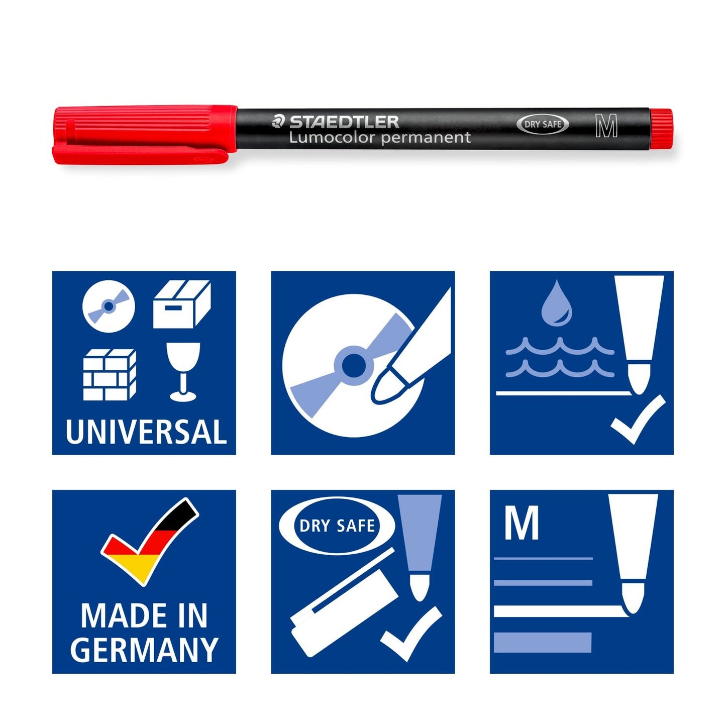Staedtler 317-2 Staedtler Marker,Perm,Lumo,Med,Red