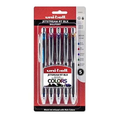 Uni Ball 1858851 Jetstream Rt Blx Pen, 1.0mm, 5cd Bold Asst