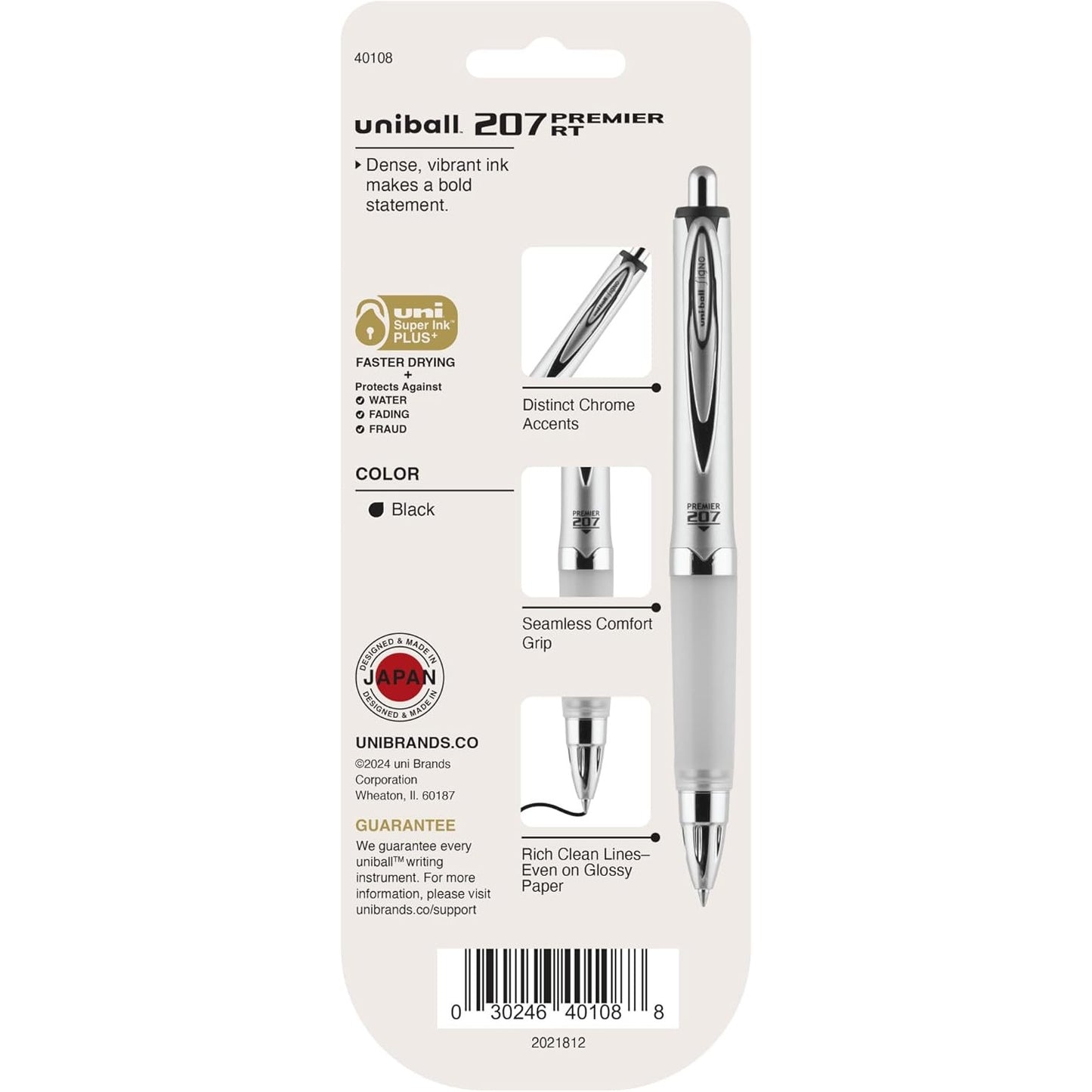 Uni Ball 40108 207 Premier RT Black Med