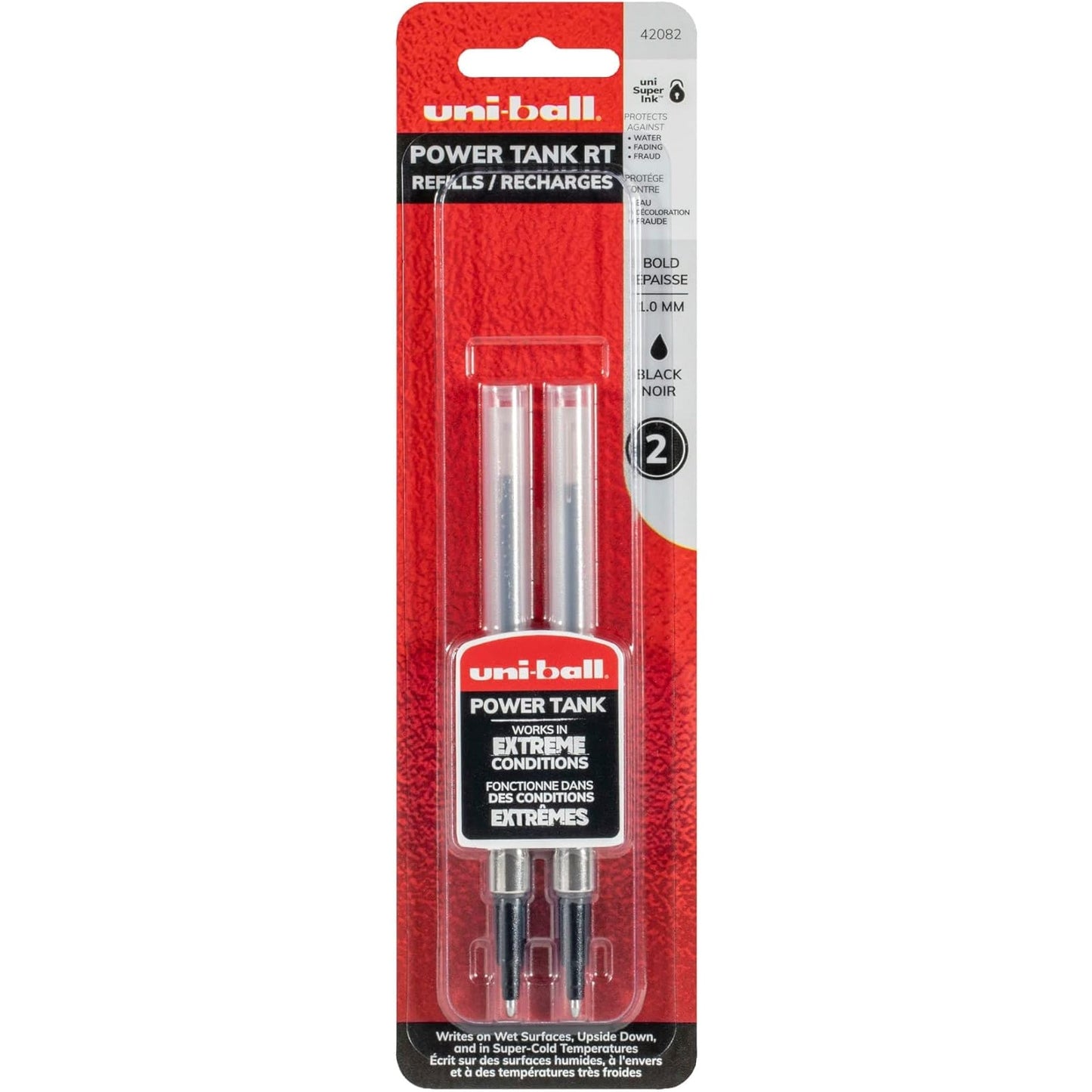 Uni Ball 42082PP Uni Ball Power Tank RT Refill, 1.0mm Black