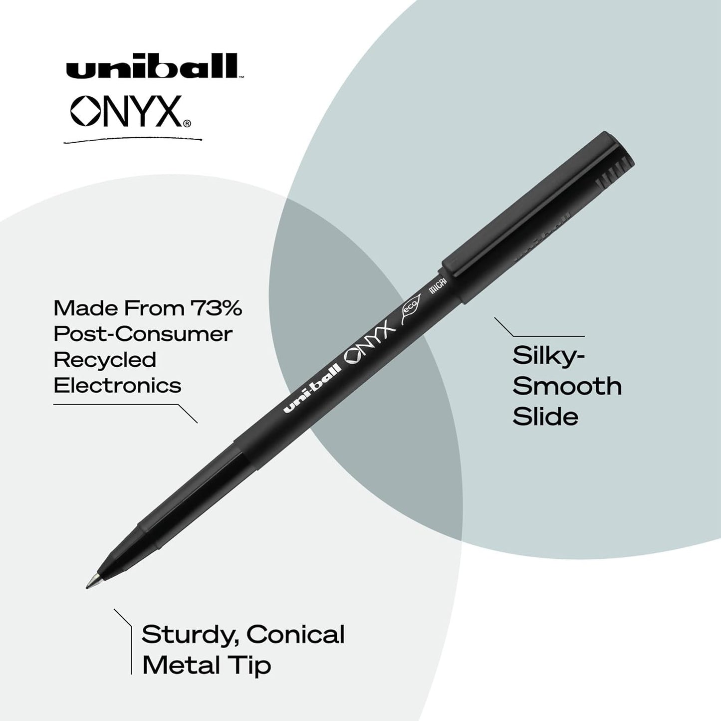 Uni Ball 60040 Onyx R/ball Pen, Micro, Black