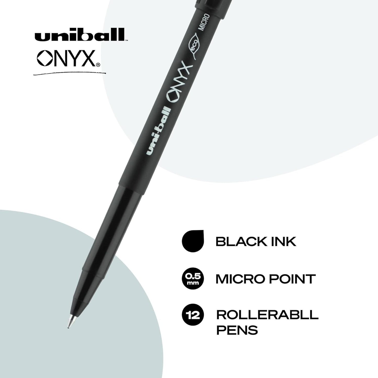 Uni Ball 60040 Onyx R/ball Pen, Micro, Black