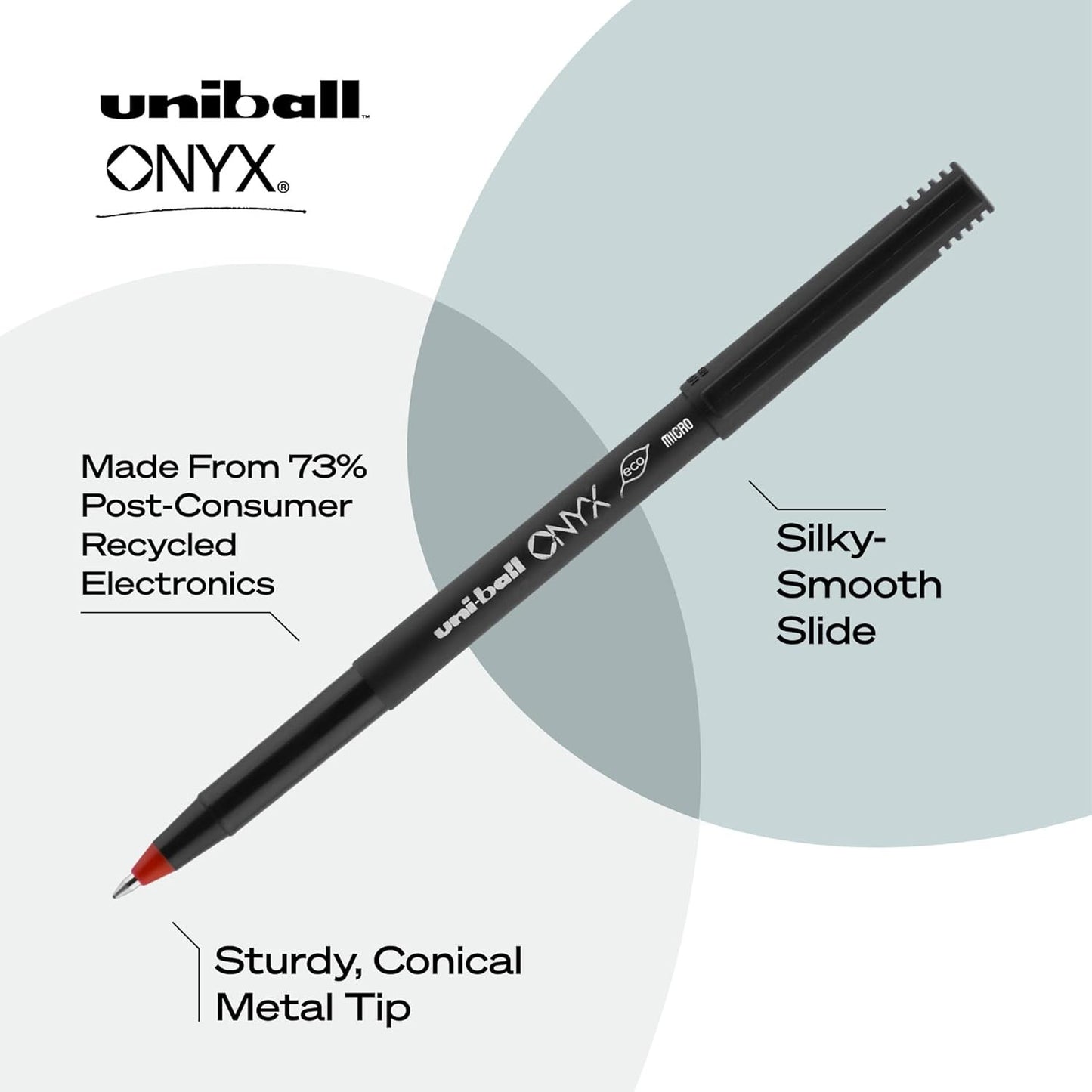 Uni Ball 60042 Onyx R/ball Pen, Micro, Red