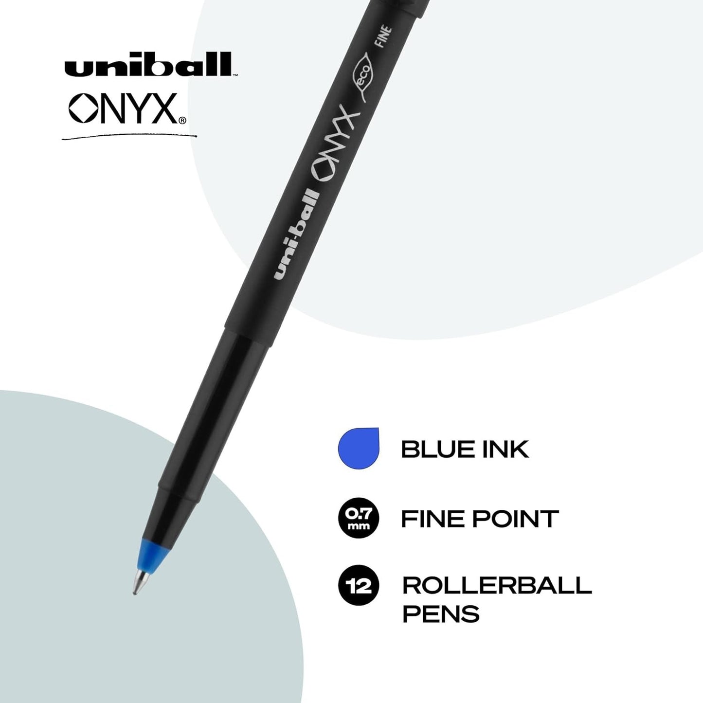 Uni Ball 60145 Onyx R/ball Pen, Fine, Blue