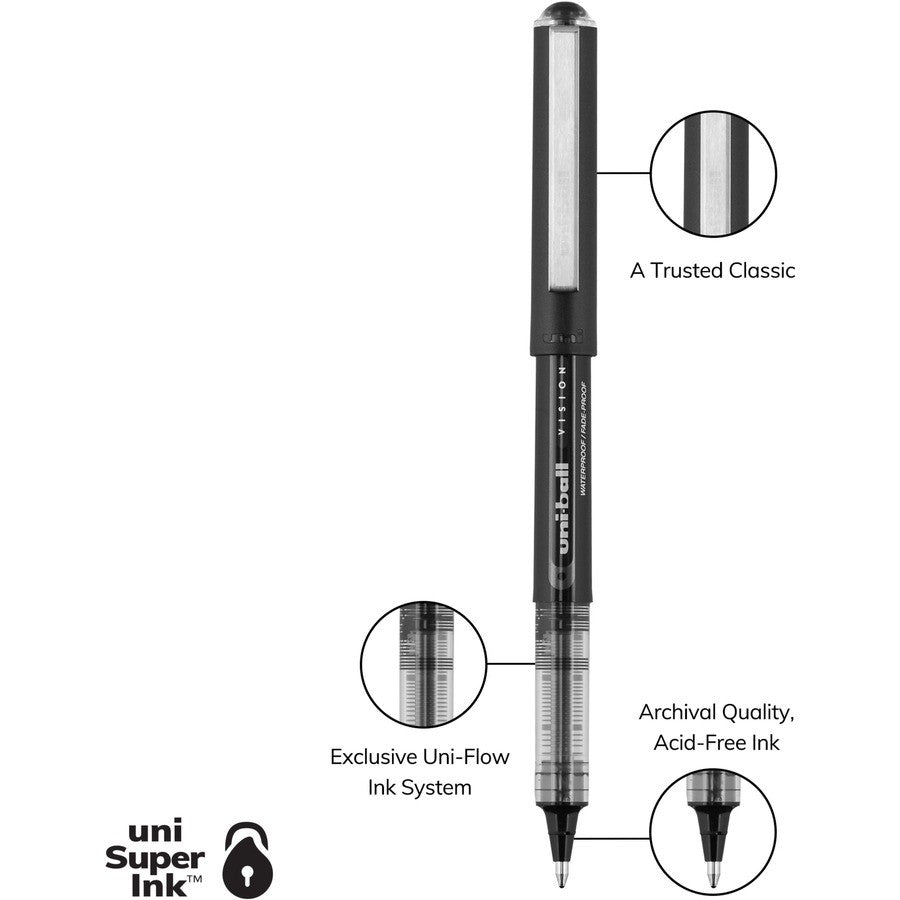 Uni Ball 70128 Vision 1.0mm Blk Os Dozen