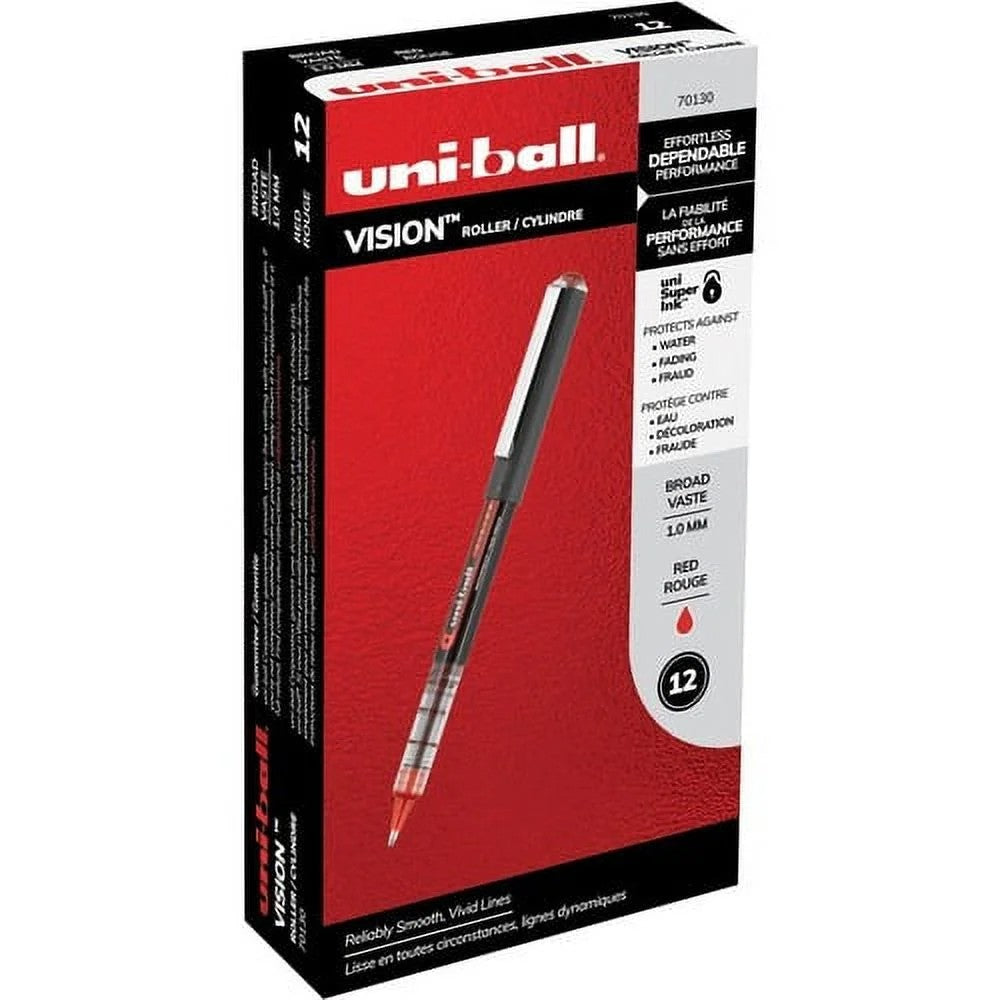 Uni Ball 70130 Vision 1.0mm Red Os Dozen