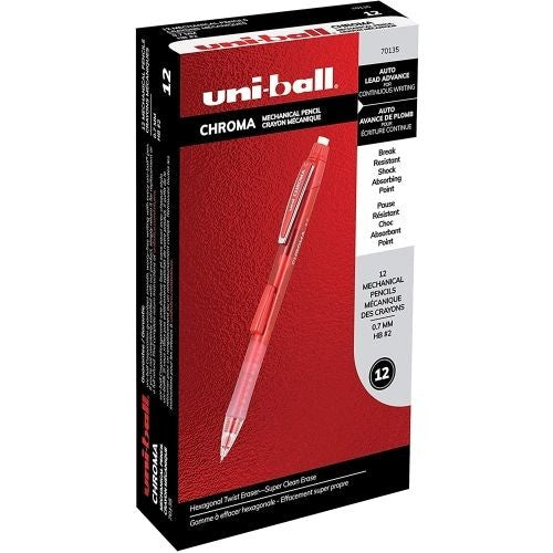 Uni Ball 70135 Chroma Mechanical Pencil 0.7mm Red Os Dozen