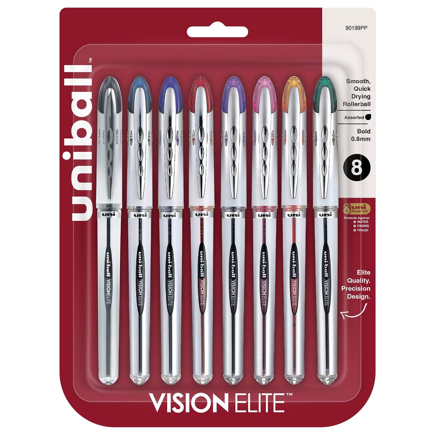 Uni Ball 90199PP Vision Elite Pen 8cd 0.8mm Bold Asst