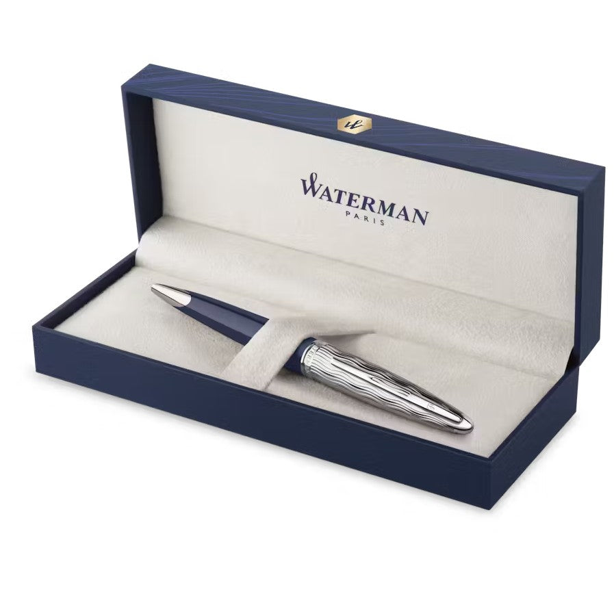 Waterman Carene L'Essence du Bleu Ballpoint Pen - Metal & Blue