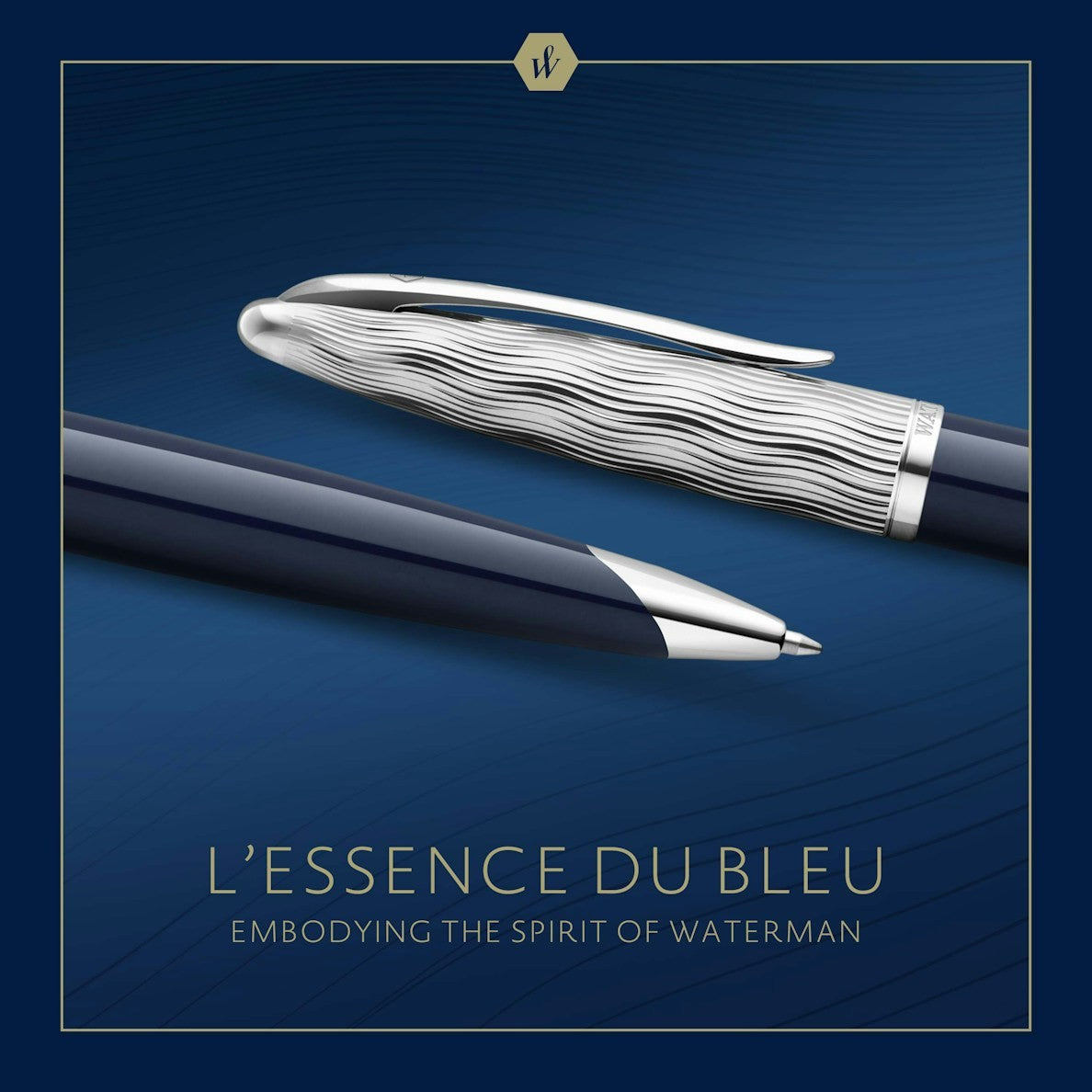 Waterman Carene L'Essence du Bleu Ballpoint Pen - Metal & Blue