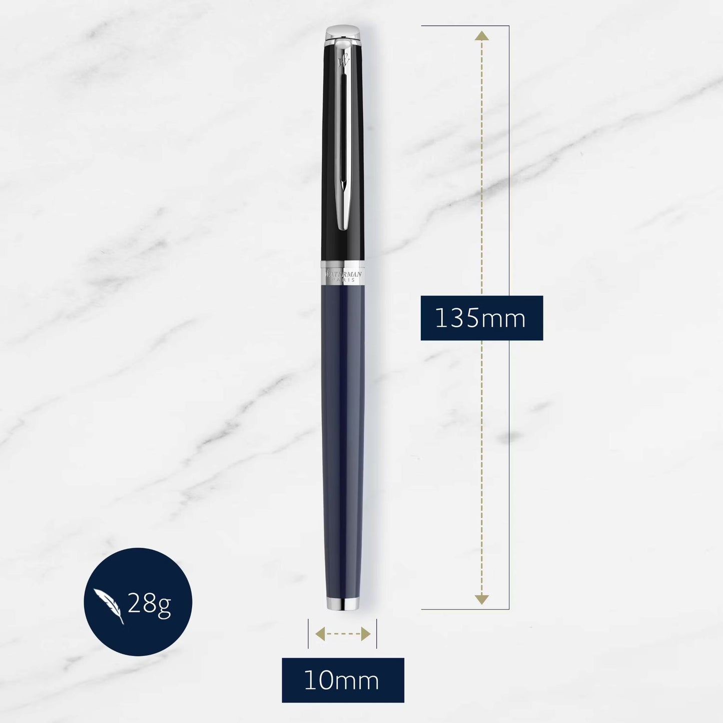 Waterman Hemisphere24 Black Blue CT Roller Ball F Black GB