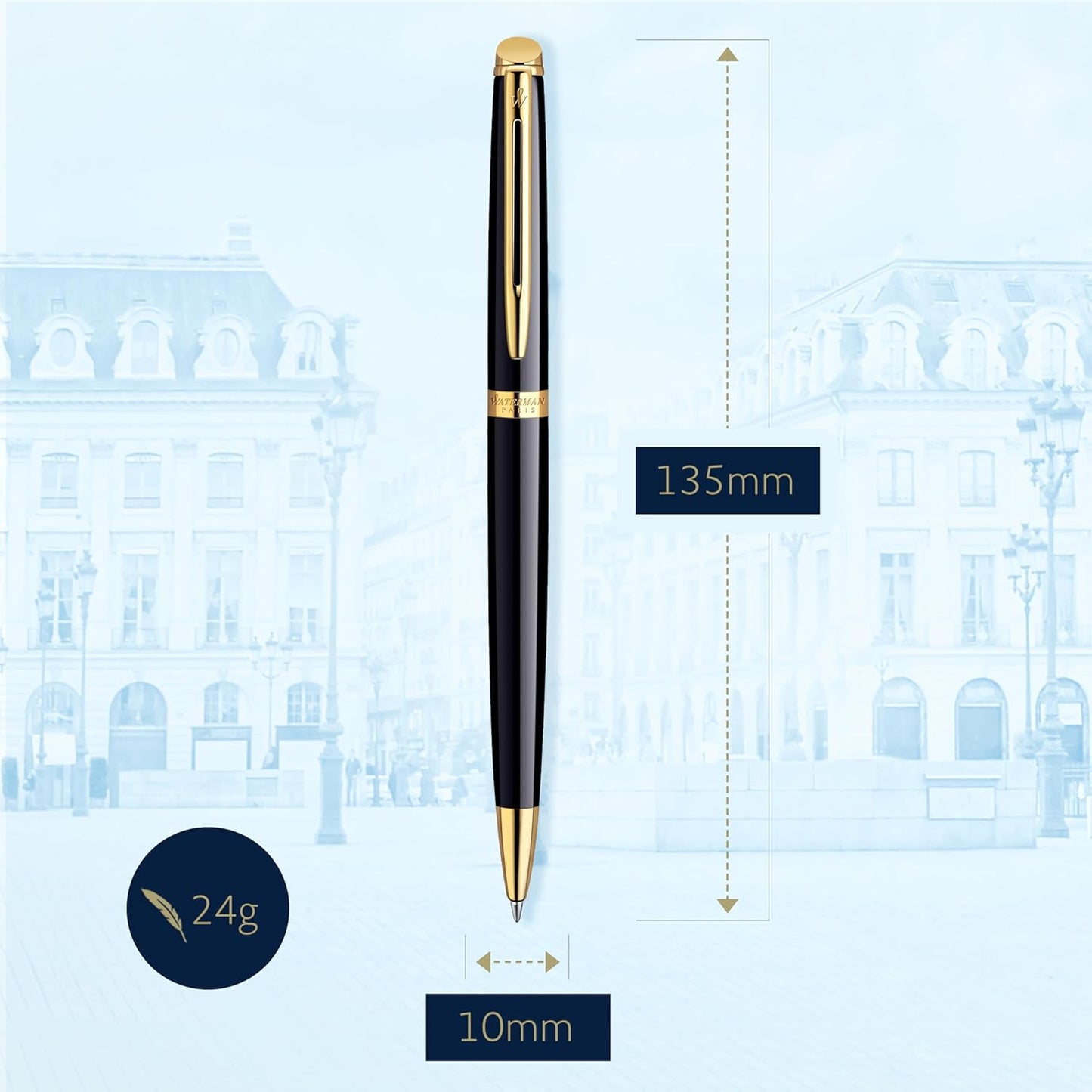 Waterman Hemisphere10 Black GT Ball Point Pen M.Blue GB