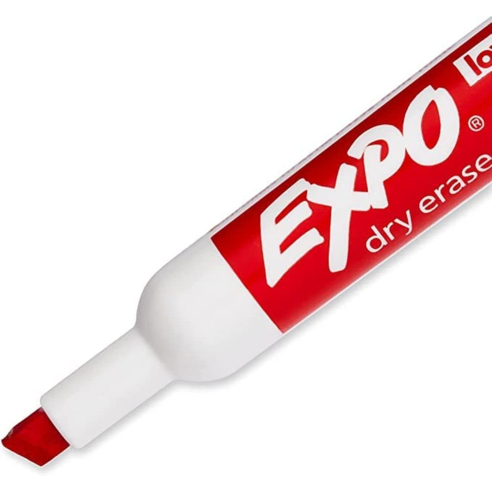 Expo 80002 2 Low Odor Dry Erase Marker, Chisel Tip, Red
