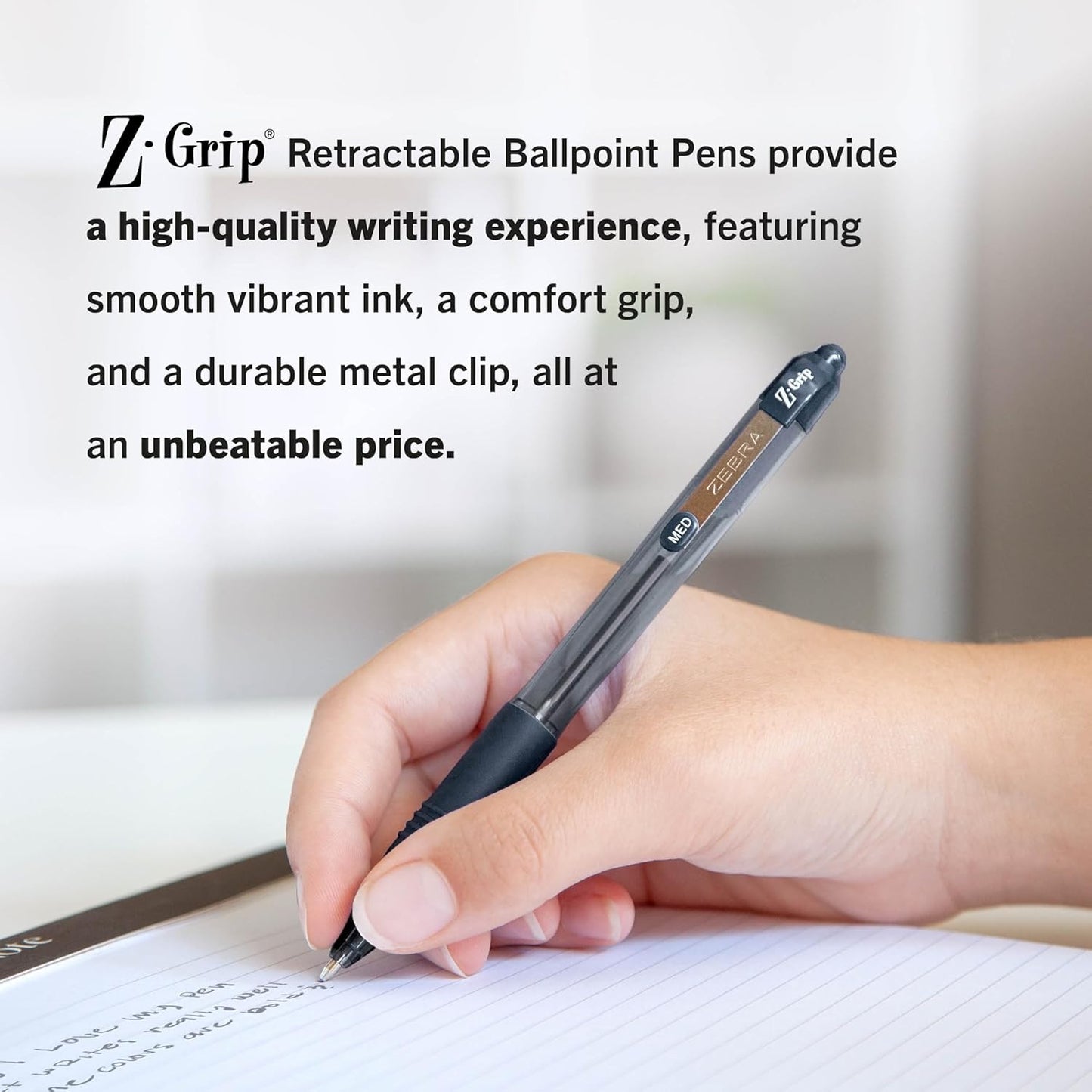 Zebra 22218 Z-Grip Retractable Ballpoint 1.0mm Black 18pk