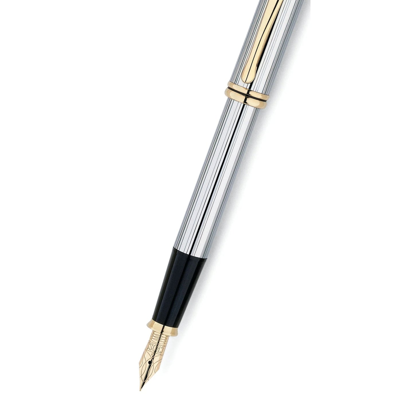 Cross Townsend® Medalist® Polished Chrome with 23KT Gold-Plated Appointments and 23KT Gold-Plated Medium Nib Fountain Pen