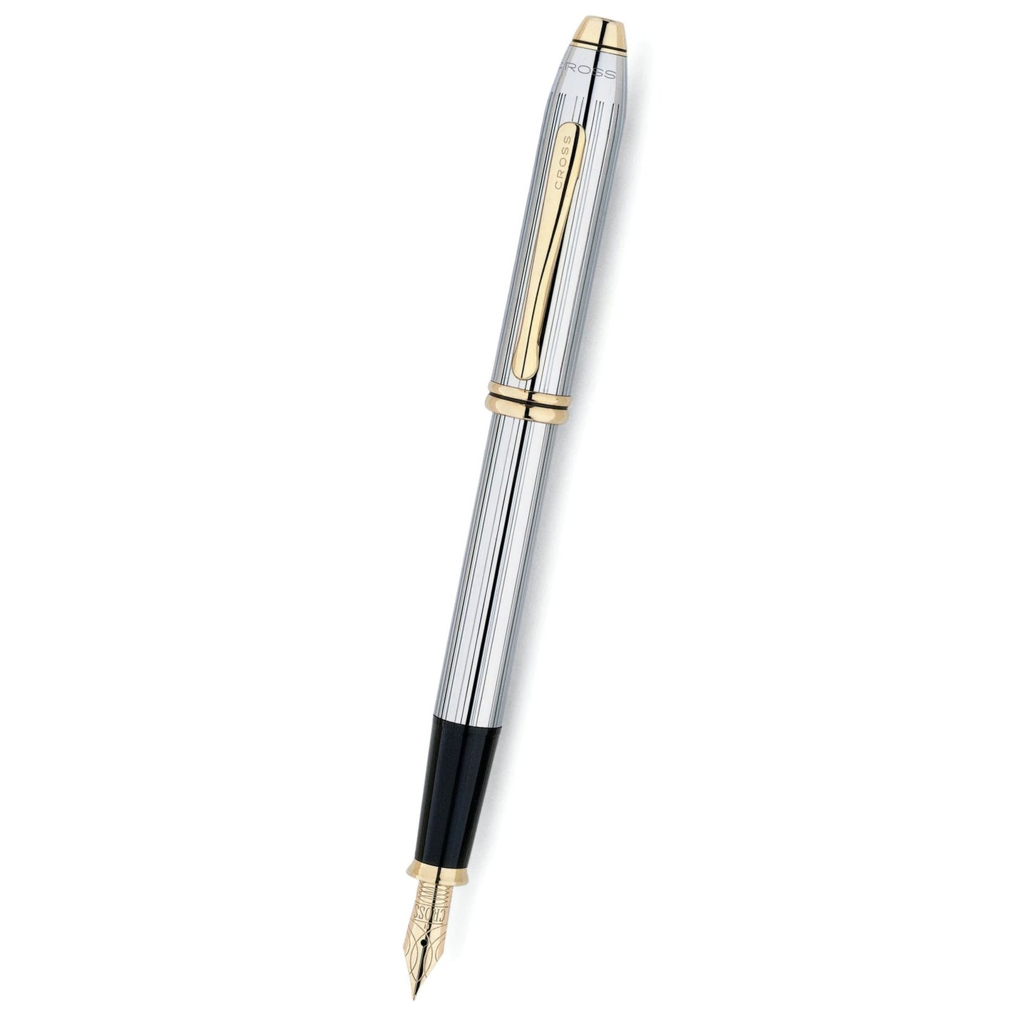 Cross Townsend® Medalist® Polished Chrome with 23KT Gold-Plated Appointments and 23KT Gold-Plated Medium Nib Fountain Pen