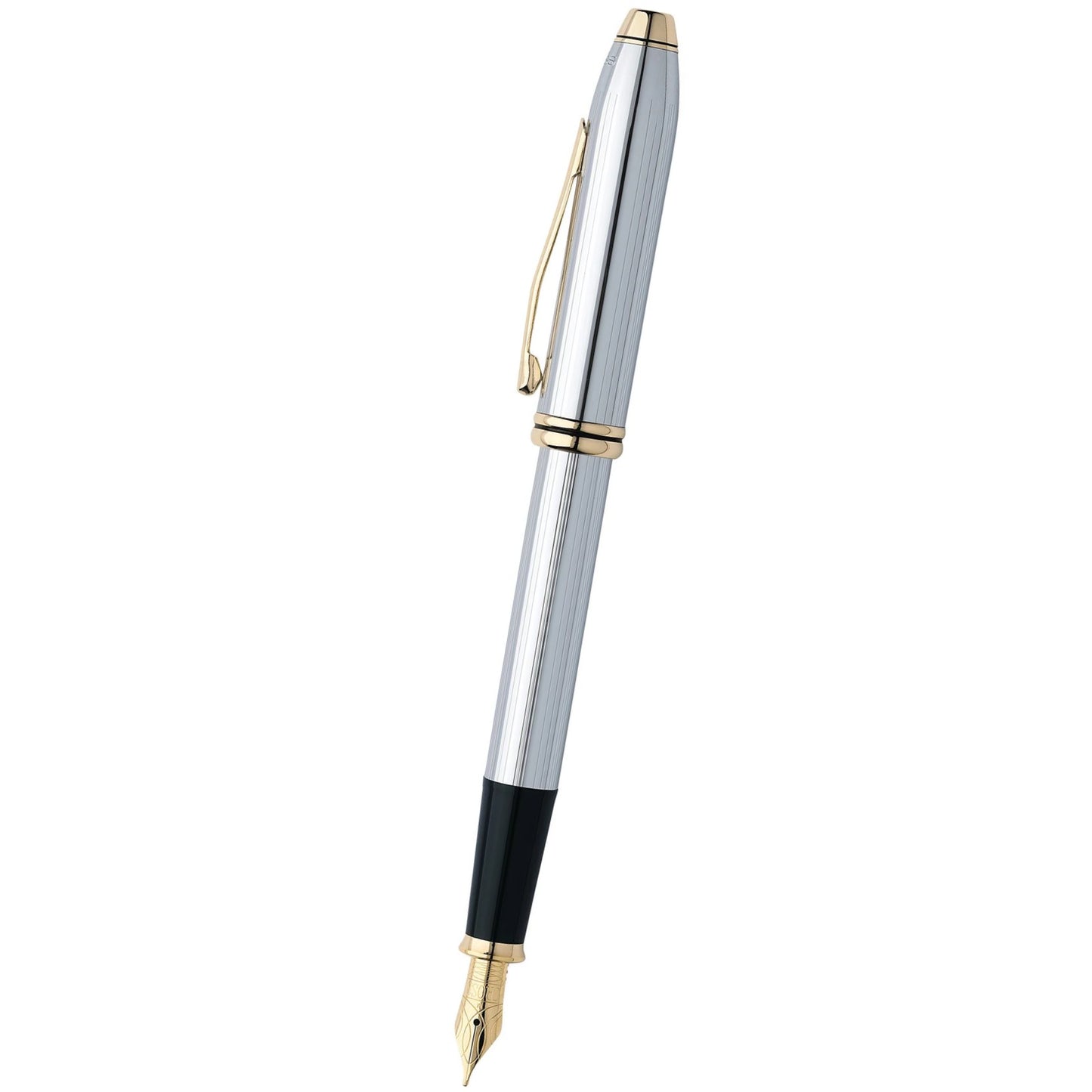 Cross Townsend® Medalist® Polished Chrome with 23KT Gold-Plated Appointments and 23KT Gold-Plated Medium Nib Fountain Pen
