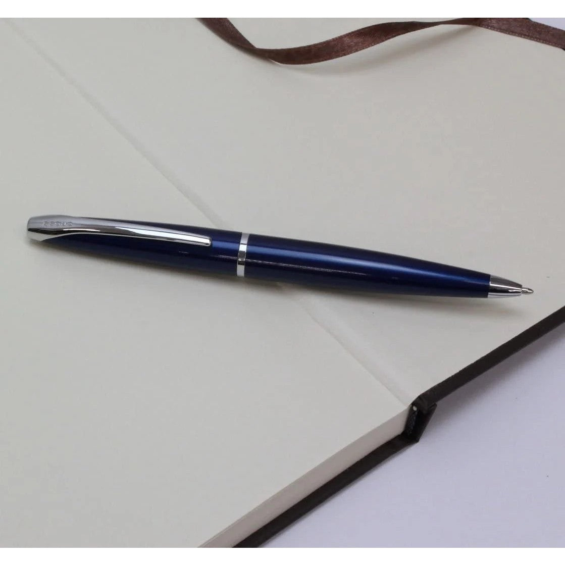Cross ATX® Translucent Blue Lacquer with Polished Chrome Appointments Ballpoint Pen