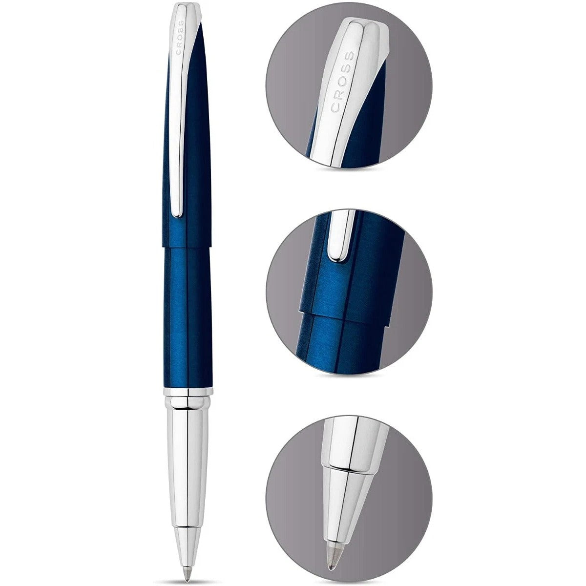 Cross ATX® Translucent Blue Lacquer with Polished Chrome Appointments Selectip Rollerball Pen