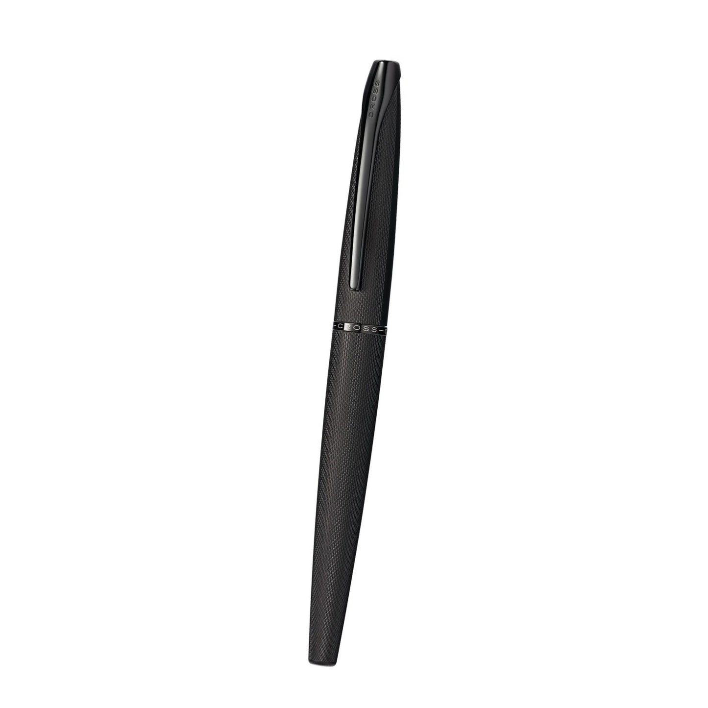 Cross ATX® Brushed Black with Machine-Turned, Diamond-Pattern Engraving with Polished Black PVD Appointments Selectip Rollerball Pen