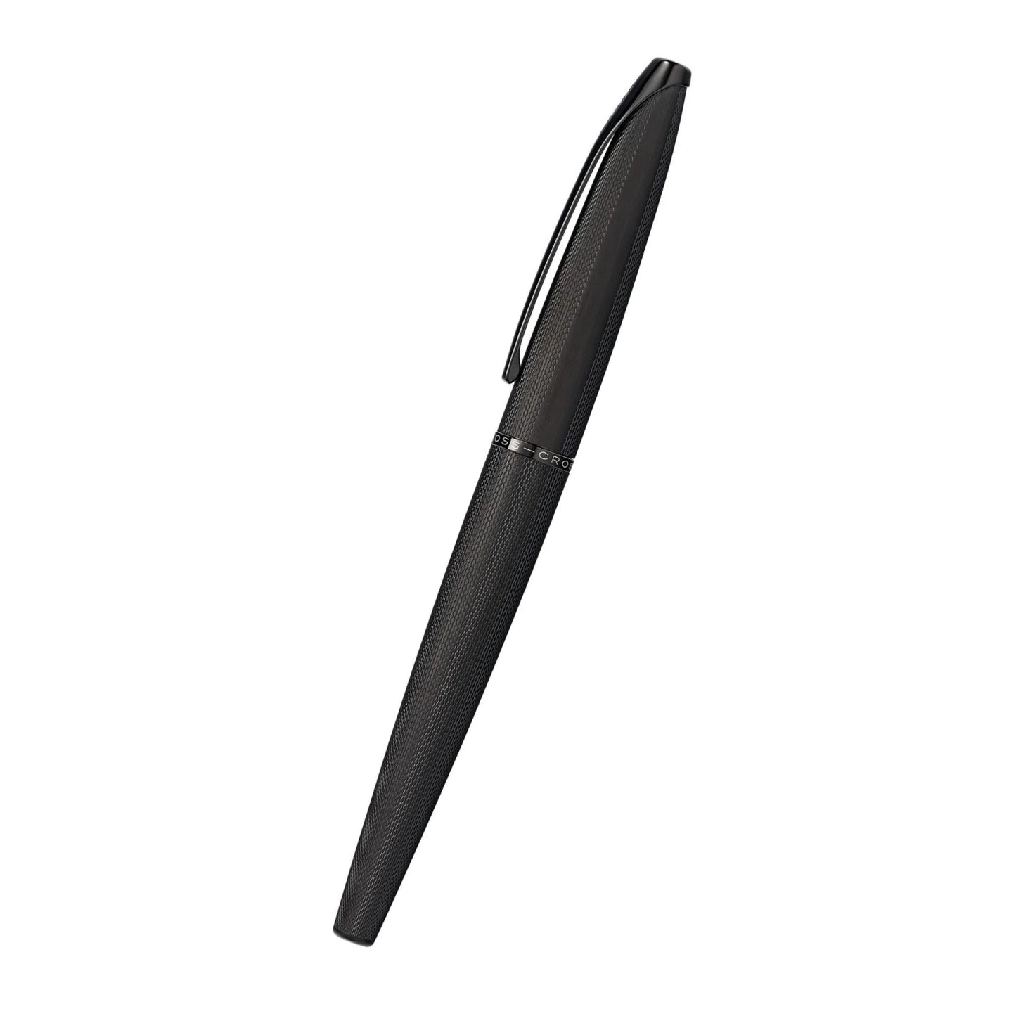 Cross ATX® Brushed Black with Machine-Turned, Diamond-Pattern Engraving with Polished Black PVD Appointments Selectip Rollerball Pen