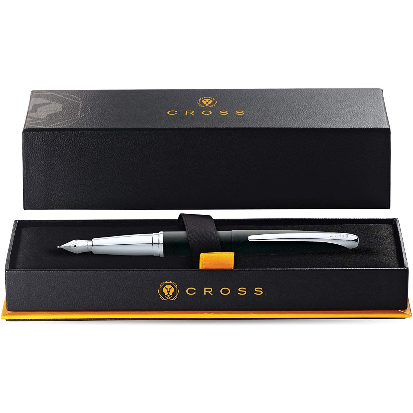 Cross ATX® Basalt Black with Polished Chrome Appointments and Stainless Steel Fine Nib Fountain Pen